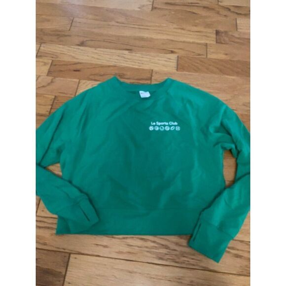 NWOT All In Motion women's XS Green La Sports Club cropped crew neck Sweatshirt - Picture 1 of 8